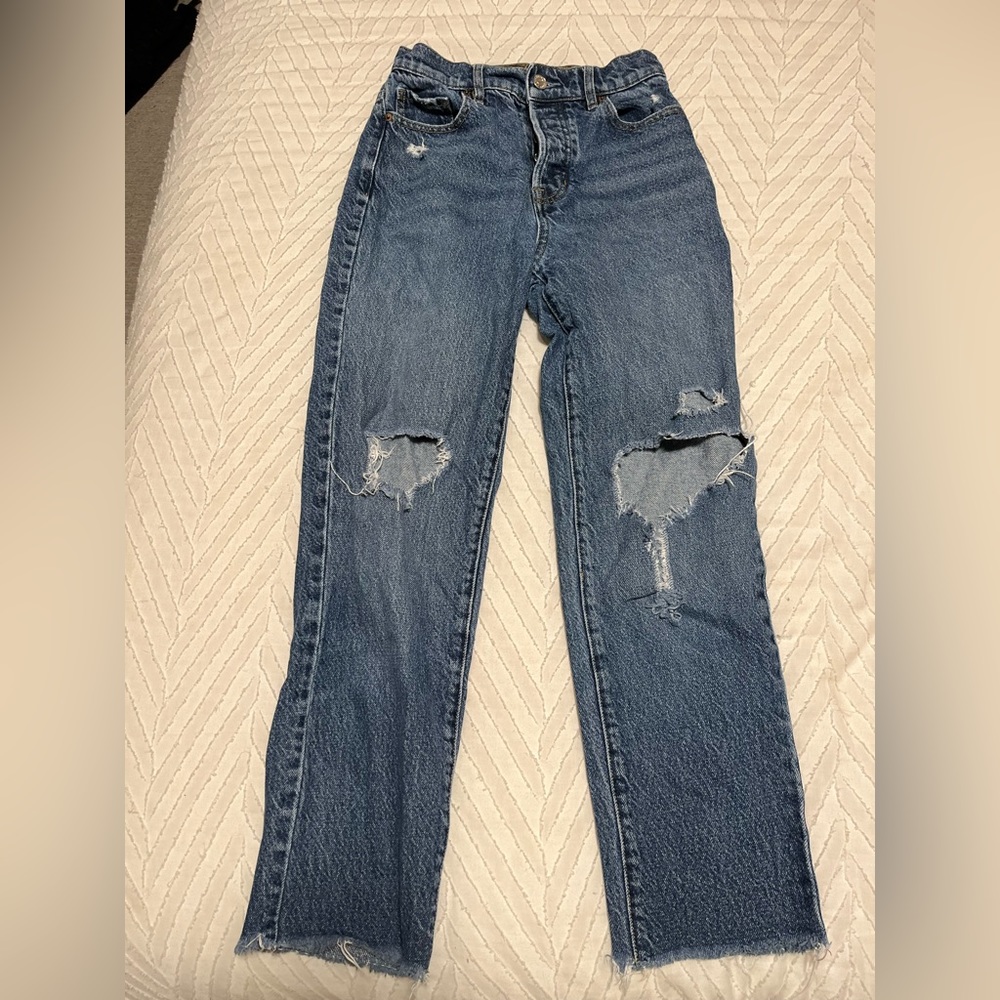 pacsun high rise straight side 23, dark wash
